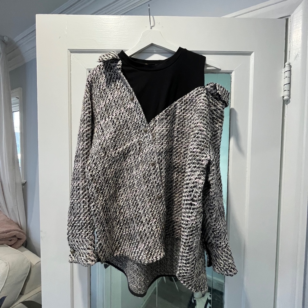 Maje Assymetircal Sweater Shirt - Off Shoulder - Maje Size 3 (large)